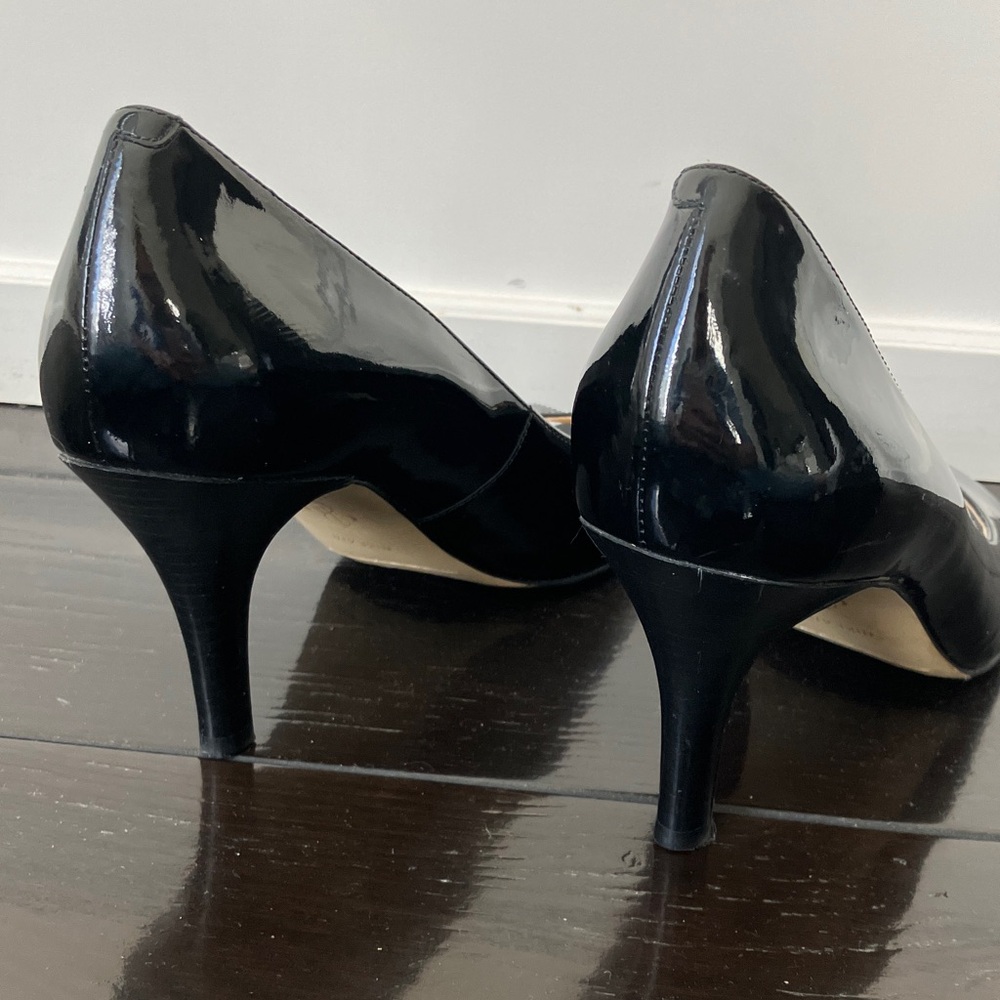 Cole Haan x NikeAir Black Patent Peep Toe 3” Heels Women’s Size 9B - Picture 3 of 5